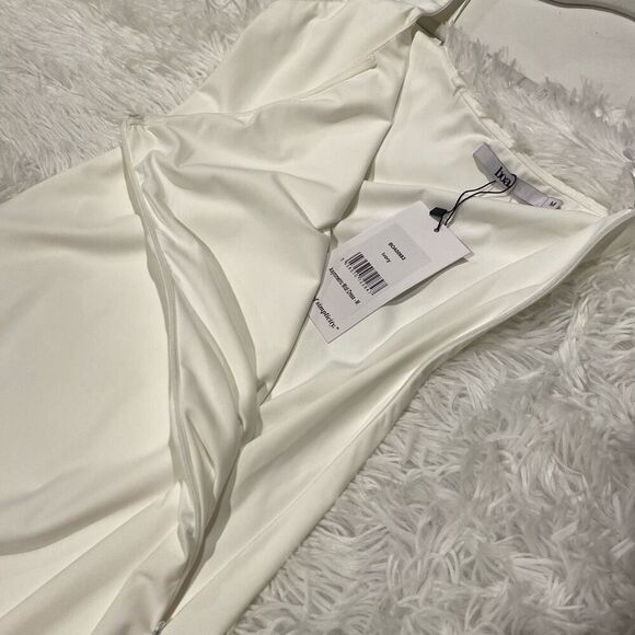 Because of Alice BOA Asymmetric Midi Dress in White Medium NWT - Picture 7 of 8